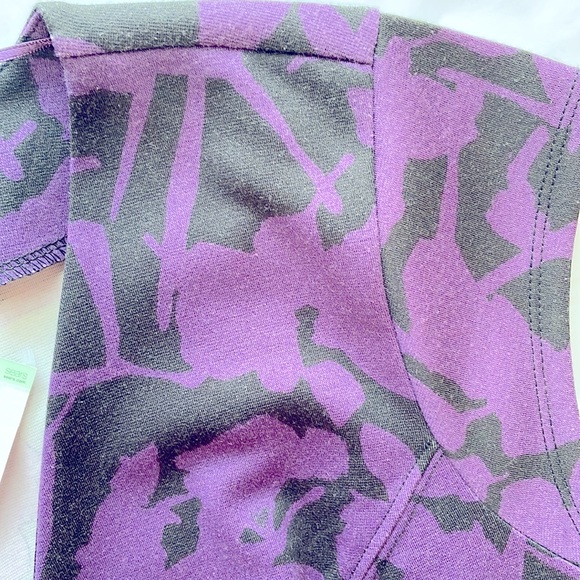 Covington Cap Sleeve Purple And Black Flare Dress, Size Large - Picture 8 of 9